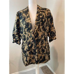 Coldwater Creek Black & Tan Single Button Blazer